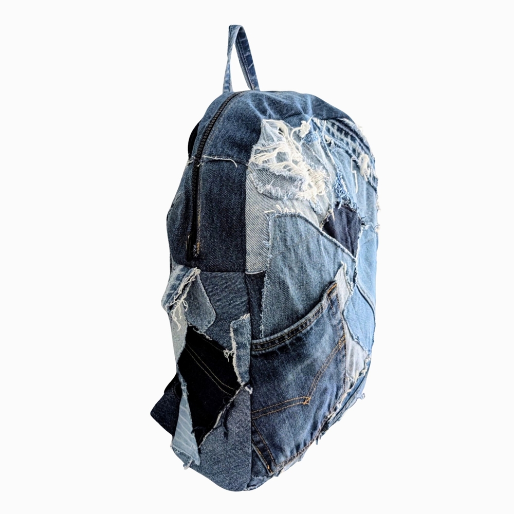 Denim Patchwork Backpack - Picture 2 of 7